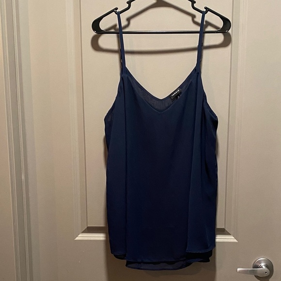 torrid Tops - Torrid Navy Blue Cami Sophie Tank Double Layer Plus Size 2X Layering Top